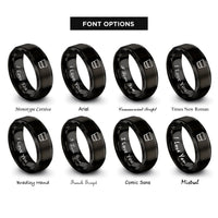 font options for inside engraving on black whiskey tumbler rings
