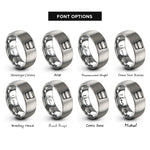 font options for inside engraving on silver whiskey tumbler rings