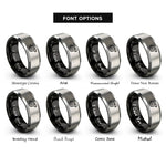 font options for inside engraving on black & gray whistle rings