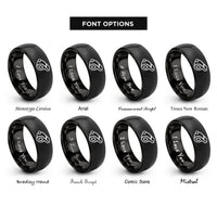 font options for inside engraving on black whistle rings
