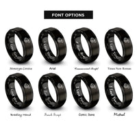 font options for inside engraving on black whistle rings