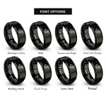 font options for inside engraving on black whistle rings