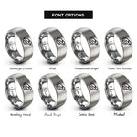 font options for inside engraving on gray whistle rings