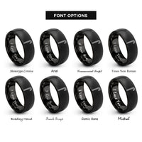 font options for inside engraving on black white cane rings