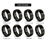 font options for inside engraving on black white cane rings