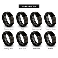 font options for inside engraving on black white cane rings