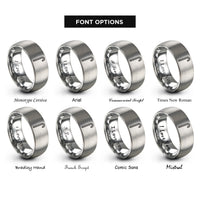 font options for inside engraving on grey white cane rings