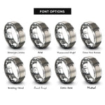 font options for inside engraving on grey white cane rings