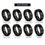 font options for inside engraving on black white cane user rings