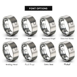 font options for inside engraving on gray white flag rings