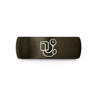 engraved tungsten bands – gunmetal & blue tungsten blood pressure cuff wedding band