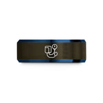 engraved tungsten bands – gunmetal & blue tungsten blood pressure cuff wedding band