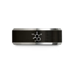 tungsten wedding band men – black & grey tungsten caffeine molecule wedding band