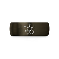 comfort fit wedding ring – gunmetal & black tungsten caffeine molecule wedding band