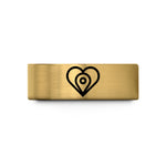 gold bands for couples – gold tungsten heart map wedding band