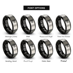 font options for inside engraving on black & gray white line rings