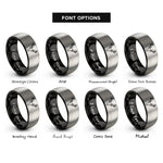 font options for inside engraving on black & silver whitetail antlers rings
