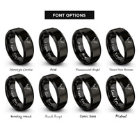 font options for inside engraving on black whitetail antlers rings