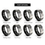 font options for inside engraving on black & gray whitetail buck rings
