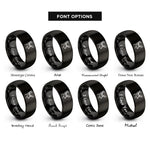font options for inside engraving on black whitetail buck rings