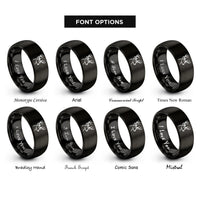 font options for inside engraving on black whitetail buck rings