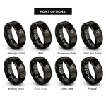 font options for inside engraving on black whitetail buck rings