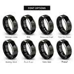 font options for inside engraving on black & grey whitetail deer rings