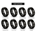 font options for inside engraving on black whitetail deer rings