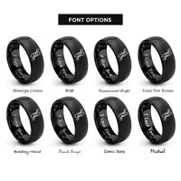 font options for inside engraving on black whitewater kayak paddle rings