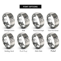 font options for inside engraving on gray whitewater kayaker rings