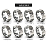 font options for inside engraving on gray whitewater rafter paddle rings