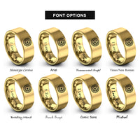 font options for inside engraving on gold whole pizza rings