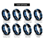 font options for inside engraving on blue & grey wi fi padlock rings