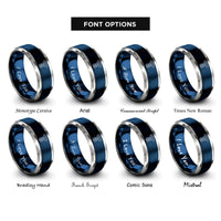 font options for inside engraving on blue & grey wi fi padlock rings
