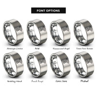 font options for inside engraving on silver wi fi padlock rings