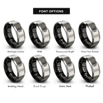 font options for inside engraving on black & gray wiccan star rings