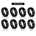 font options for inside engraving on black wiccan star rings