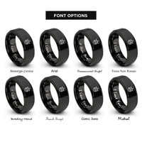 font options for inside engraving on black wiccan star rings