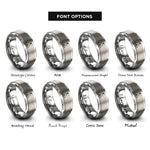 font options for inside engraving on gray wickiup shelter entrance rings