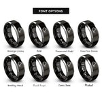 font options for inside engraving on black & gray wild boar rings