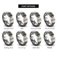 font options for inside engraving on grey wild boar rings