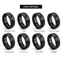font options for inside engraving on black wildebeest rings