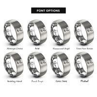font options for inside engraving on gray wildebeest rings