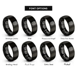 font options for inside engraving on black wildflower print rings