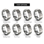 font options for inside engraving on gray wildflower print rings