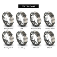 font options for inside engraving on silver willow leaf circle rings