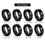 font options for inside engraving on black willow roots rings