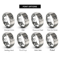 font options for inside engraving on gray willow roots rings