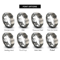 font options for inside engraving on gray willow roots rings