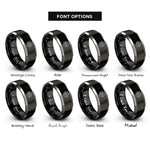 font options for inside engraving on black & gray willow tree swing rings